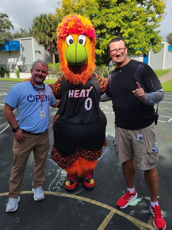 Troy Wheaton, the great David Dunne and Bernie from the Miami Heat